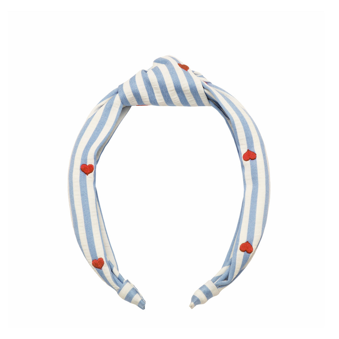 Rockahula Kids Stripy Embroidered Heart Knotted hiuspanta