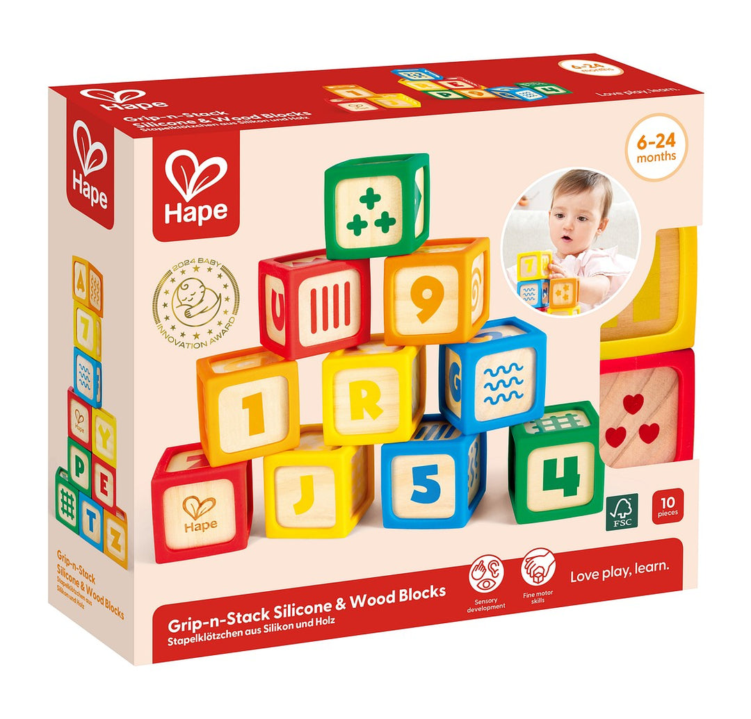 Hape Puupalikat silikonireunalla 10 kpl