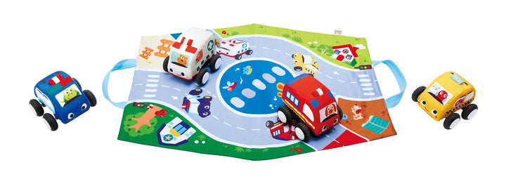 Hape Pull-Back pehmoautot