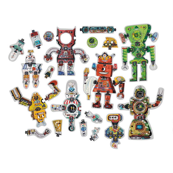 Banana Panda yhdisteltävät robotit- palapeli