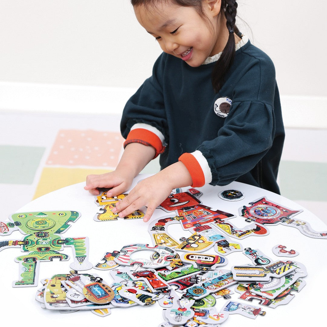 Banana Panda yhdisteltävät robotit- palapeli