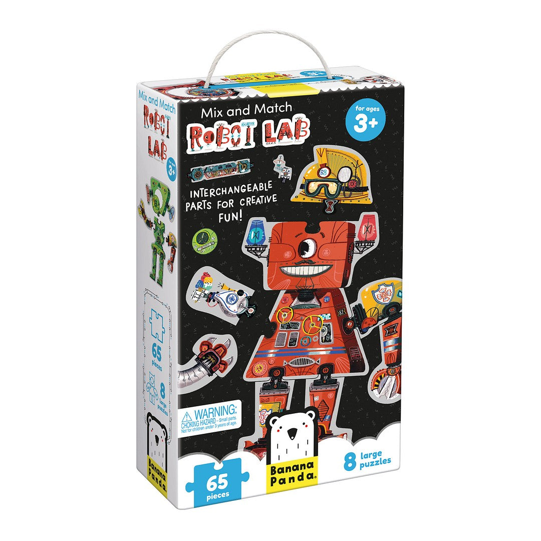 Banana Panda yhdisteltävät robotit- palapeli