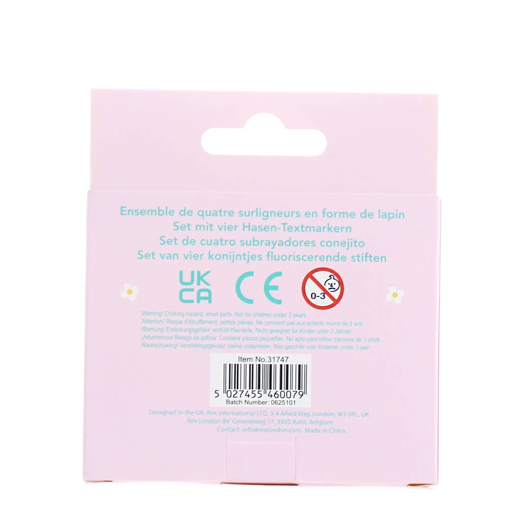 Mini highlighters (set of 4) - Bunny korostuskynät