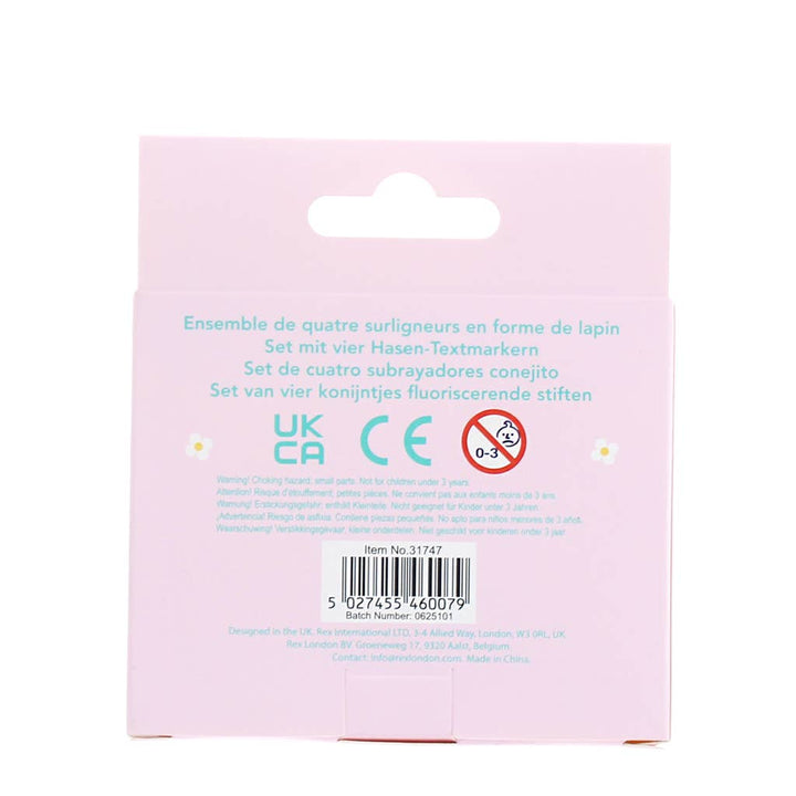Mini highlighters (set of 4) - Bunny korostuskynät