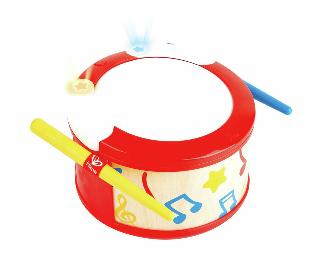 Hape opi soittamaan rumpu