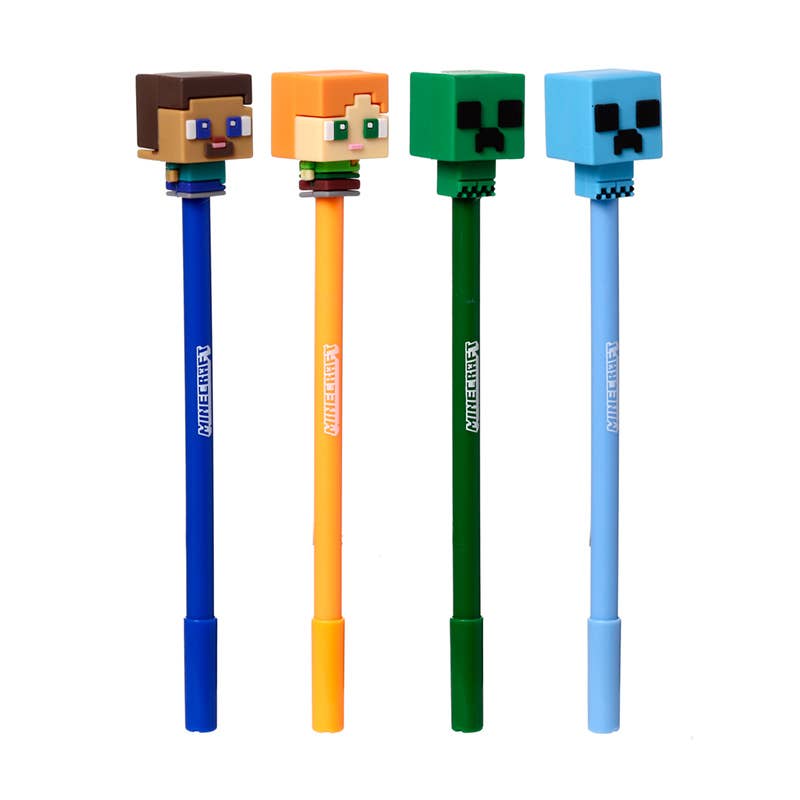 Minecraft Chibi Erasable Pen with Silicone Topper kynä