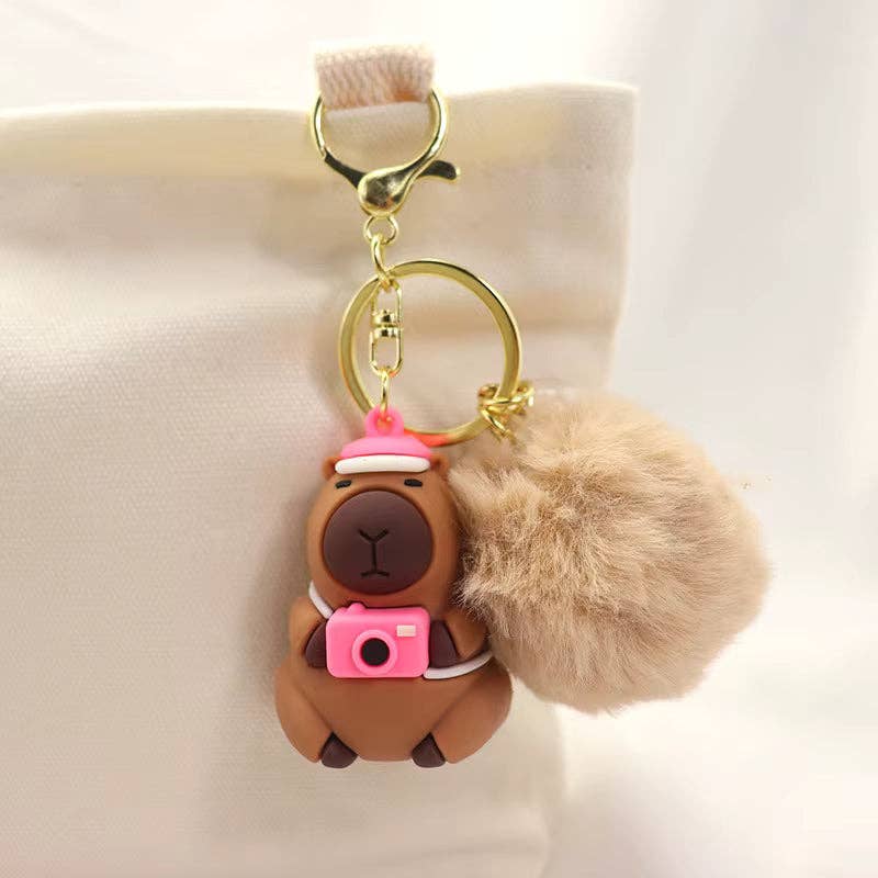 Mimisuki Capybara Pompon Kawaii avaimenperä