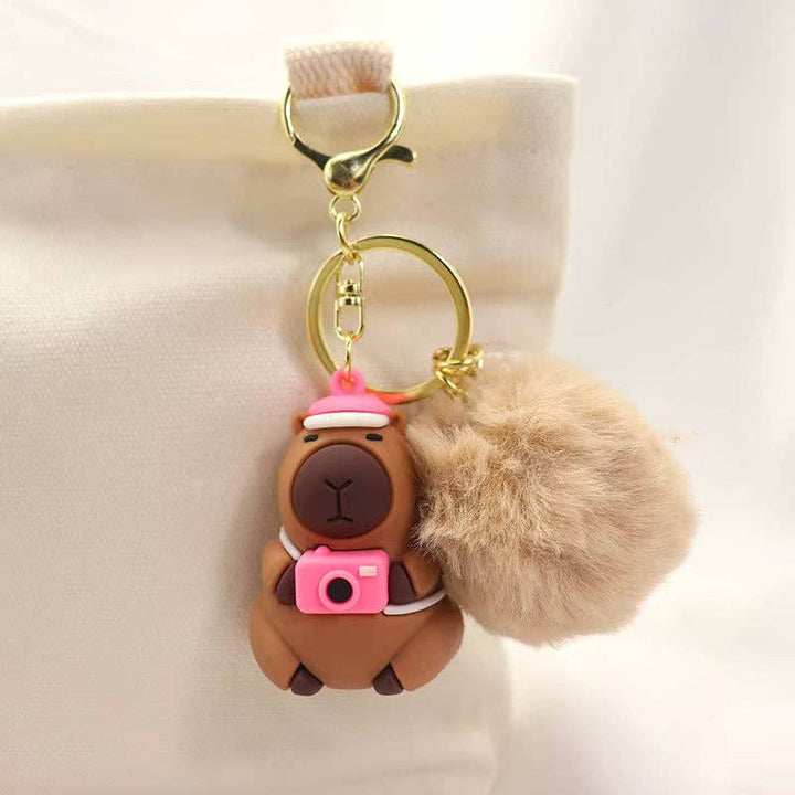 Mimisuki Capybara Pompon Kawaii avaimenperä