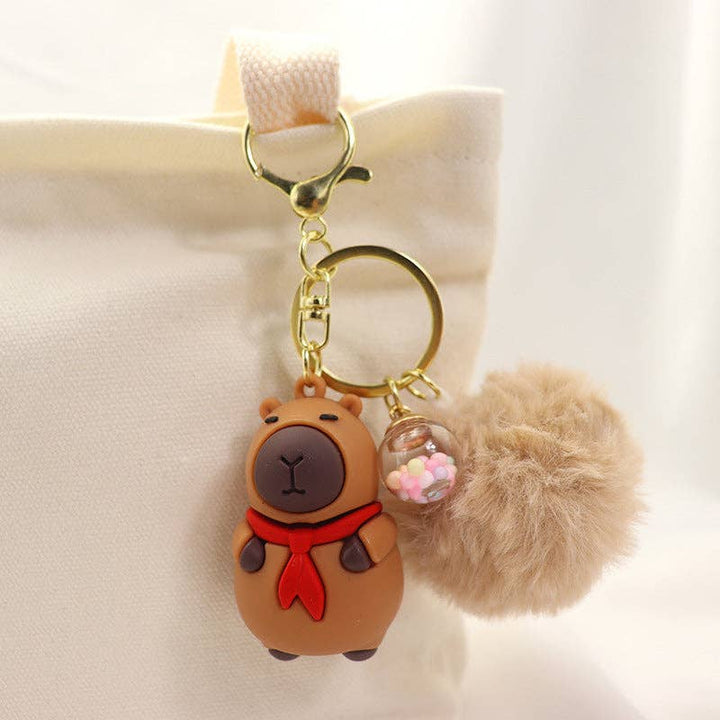 Mimisuki Capybara Pompon Kawaii avaimenperä