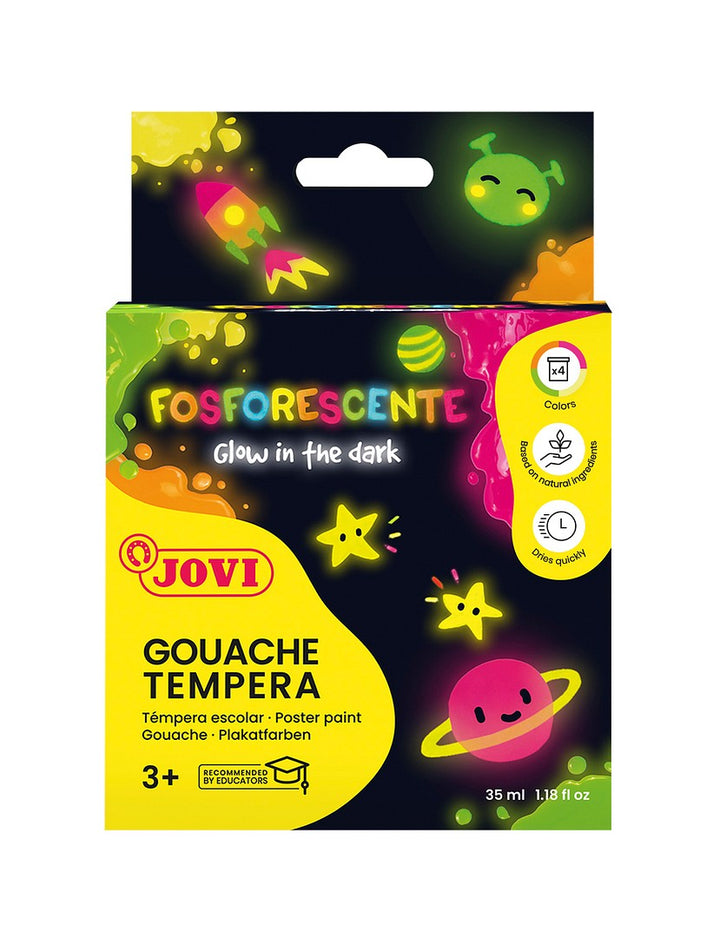 Jovi valmisvärit 4 x 35 ml, pimeässä hoht.