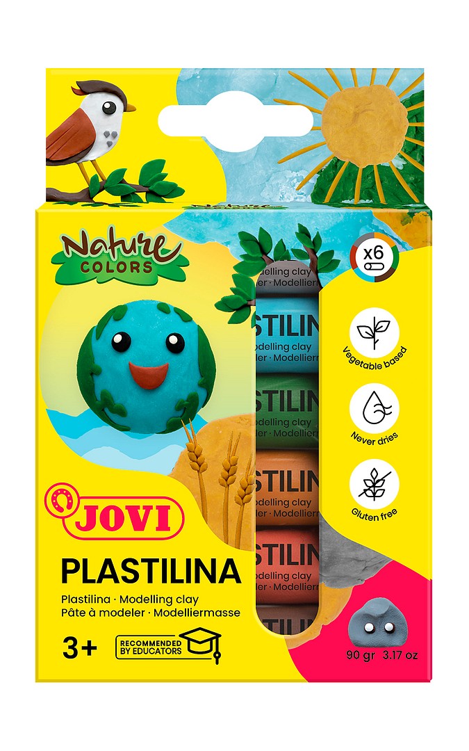 Jovi muovailuvaha 6 väriä x 15 g, nature