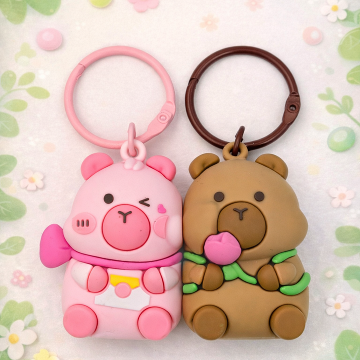 Mimisuki magnetic Capybara & Bear Cub Duo avaimenperä