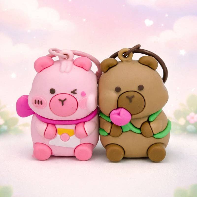 Mimisuki magnetic Capybara & Bear Cub Duo avaimenperä