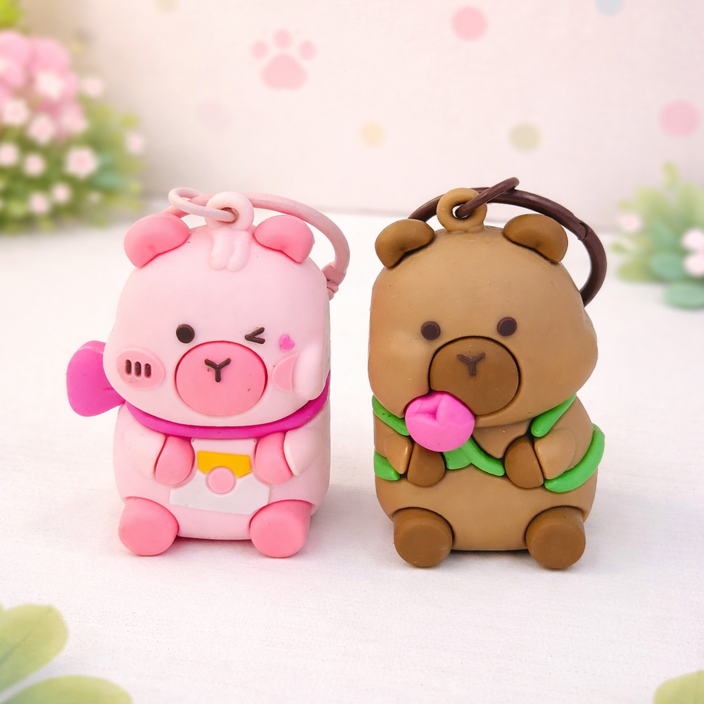 Mimisuki magnetic Capybara & Bear Cub Duo avaimenperä