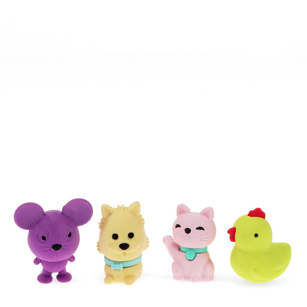 Adorable animal erasers (set of 4) - Medley pyyhekumit