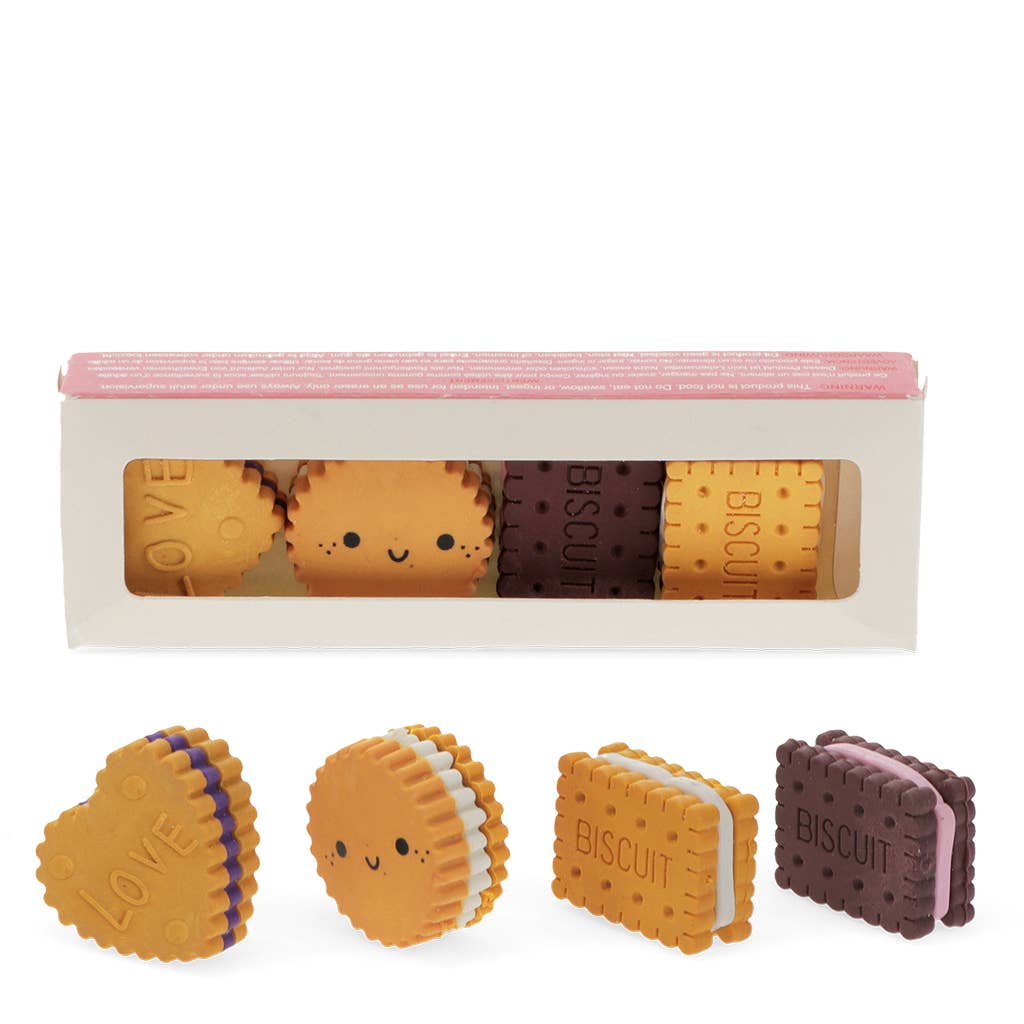 Erasers (set of 4) - Biscuits pyyhekumit