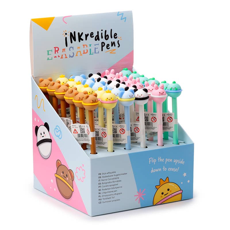 Inkredible Erasable Pen with Cute Animal Topper kynä